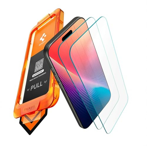 Spigen Glas.tR AlignMaster S Skärmskydd kompatibelt med iPhone 17 Pro Max, 2 Stycken, Kristallklart, Responsiv Touch, Case friendly, 9H härdat Glas