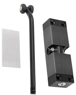 YUSSEQDD Cierrapuertas ajustable con resorte de tensión, fácil instalación y silencioso. Ideal para habitaciones de hotel. Ideal para oficina y hogar, Negro, 10x13cm