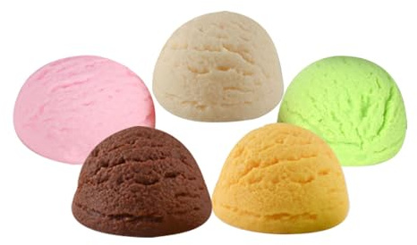 Alipis Lot de 5 Boules de Glace Factices en PVC Colorées Accessoires de Présentation Réalistes pour Décorations de Crème Glacée Accessoire Photo Léger et Portable pour Vitrines et