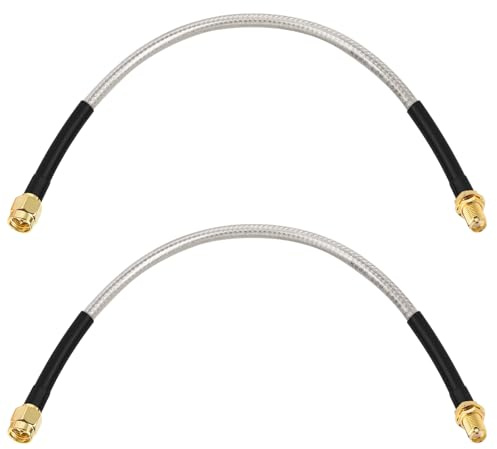 MOOKEERF RG8X SMA Male to SMA Female Coaxial Cable 1FT,2 Pack Ultra Low Loss SMA Extension Cable 50 ohm for Router,GPS,RF Radio,WiFi Antenna,Signal Booster,Module and etc.