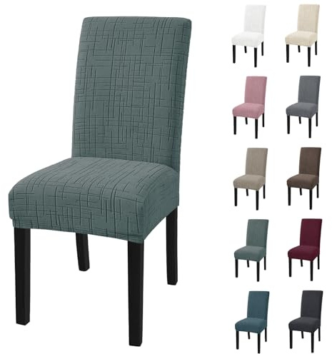 YSTELLAA Fundas Sillas De Comedor Pack 4, Universal Funda Silla, Elástica Desmontables Fundas De Sillas, Funda De Silla, para Sillas De Comedor Sala Cocina Banquetes Oficina, Verde Oliva | Fundas de silla de comedor, lavables a máquina, para sillas gruesas, antigarras, para salón, comedor, etc