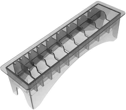 Lurrose Soporte para Peines de Corte de Cabello Transparente Negro 10 Compartimentos, Organizador de Accesorios para Barbería y Uso Doméstico, Caja de Almacenamiento Práctica y Resistente