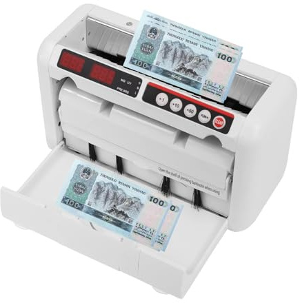 Money Counter Machine, Portable Bill Counter with MG Detection and LED displays, 800 Notes/Min Banknote Counter for Small Business Home Office Retail