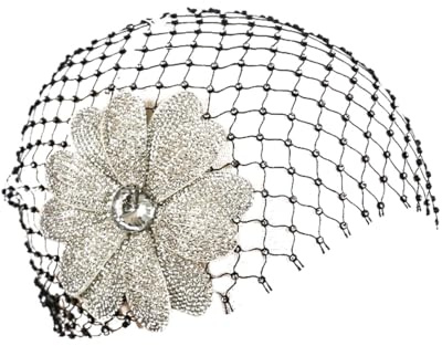Elegante Kristall Cluster Haarnetz Kopfbedeckung für Hochzeit, Empfang, Abendveranstaltungen, französische dunkle Lavishness, modische, weiche, modifizierbare Ergänzung, französische zarte Haarzugabe