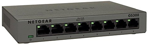 Netgear GS308 Switch Ethernet 8 porte Gigabit, Switch Unmanaged desktop, Struttura in metallo senza ventole
