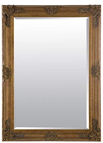 Barcelona Trading Abbey Large Gold Shabby Chic Antique Style Wall/Over Mantle Mirror - 31in x 43in, GL106-3, 110 x 79