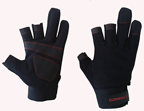 S-Products MECHANICS SAFETY HAND PROTECTION CARPENTERS WASHABLE FINGERLESS WORKING GLOVES