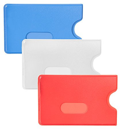 Karteo® Scheckkartenhülle rot [10 Stück] Kreditkartenhülle Kartenschutzhülle Ausweishüllen Kartenhülle Kartenhüllen (54 x 86 mm) Kartenhalter Halter aus Plastik Hartplastik für 1 eine Karte