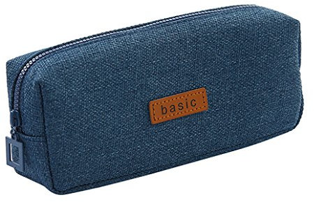 iSuperb Federmäppchen Mädchen Mäppchen Jungen Studenten Federmappe Unisex Stifte Organizer Kosmetiktasche klein Leinen Federtasche für Damen Einschulung Geschenk Schulsachen (Blau)