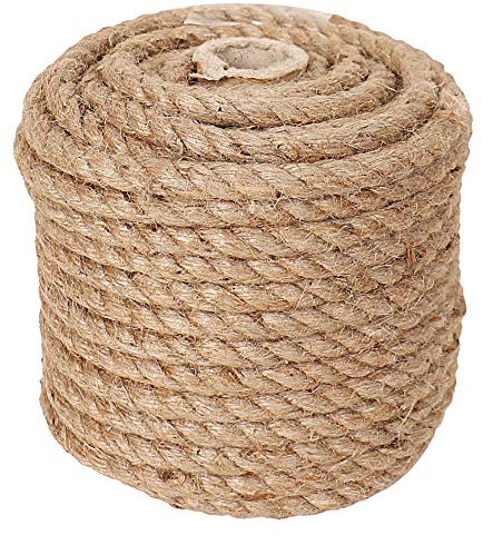 Jute-Schnur, 8 mm dickes Seil zum Basteln, natürlich, strapazierfähig, Juteseil für Kunst, Dekoration, Gartenarbeit, Camping, Bündelung, Katzenkratzbaum, 1,8 m