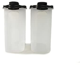 Tupperware Eidgenossen 1,7 L schwarz mit Schütte (2) Trockenvorrat Dose Modular 36913