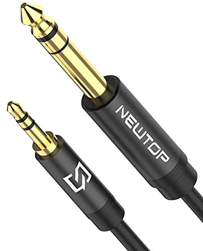 N NEWTOP Cavo AUX08 Jack 3,5mm a 6,35mm Audio Stereo 180cm Maschio Maschio AUX per Smartphone, Tablet, Pc con Casse, Altoparlanti, Amplificatore, Chitarra, Strumenti, Microfono