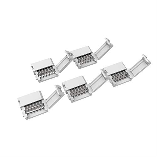 trooplex 6 Pin Verbinder 12 mm 5 Stück LED Streifen Verbinder Strip Connector 6 polig lötfrei 5-teilig RGBWW/RGB CCT Steckverbinder Warmweiß Kaltweiß Clip Verbindung Lightstrip Verlängerung