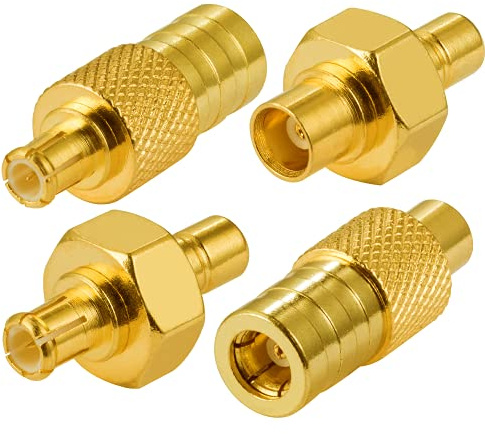 Vecys SMB zu MCX Adapter 4 Kit SMB Buchse Stecker Autoradio Antennenadapter MCX Adapter für DAB + Antenne Autoradio FM AM 4G WLAN RF Koaxialkabel