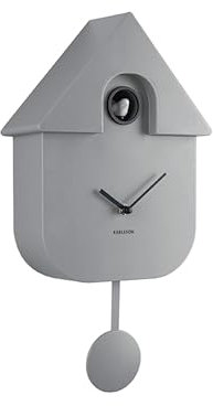 Karlsson Kuckucksuhr Modern Cuckoo - Maus grau - 40x9x23cm - Platz - Thermoplast - Wanduhr Modern Wohnzimmer - Wanduhren - Kuckucksuhr