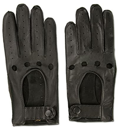 Zerimar Handschuhe Mann | Langer leitfähiger Lederhandschuh | Lederhandschuhe für Herren | Leitfähiger Lederhandschuh | Autofahrerhandschuhe | Schwarz Größe 9