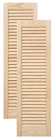 ben+camilla.com Doppel-Paket / 2-er Pack Lamellentüren 99,3 x 29,4 cm Holztür Natur mit offenen Lamellen für Regale, Schränke, Möbel | Kiefer Holz unbehandelt