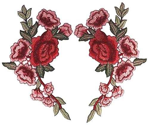 CENPEK 2 st 3D blommig spets broderi applikation blommor spetslappar snöre tyg scrabooking lapp sömnad för klänning dekorerad hantverk stil B