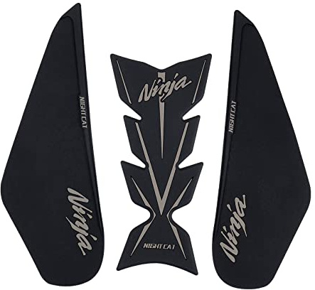 Compatible Kawasaki Ninja 400 Motorcycle Tank Pad Kit Side Knee Guard Sticker Fuel Tank Protector (Black)