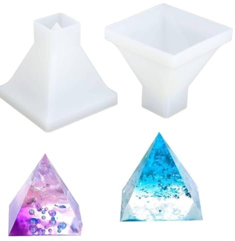2 Pezzi Piramide Stampi Silicone Resina, Piramide Stampo in Silicone Moldes Para Resina Epoxica per Gioielli Con Stucco in Resina Stampo per Candela