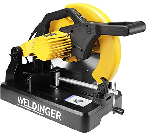 WELDINGER Metallkreissäge Kaltsäge Kappsäge MS-356 vario 3500 W Sanftanlauf LCD Display Arbeitslicht 355 mm Sägeblatt variable Drehzahl 5 Jahre Garantie