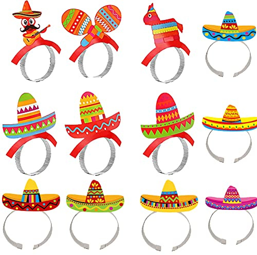 ZOONPIL Cinco De Mayo Sombrero Diadema, Mexicana Fiesta Sombrero Fiesta, Diadema Mexicana, para Carnavales Festivales Suministros