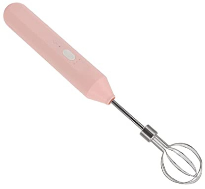 Frullatore Sbattitore Elettrico Portatile USB 1200 mAh 3 Velocità per Uova Panna Casa Cucina Rosa