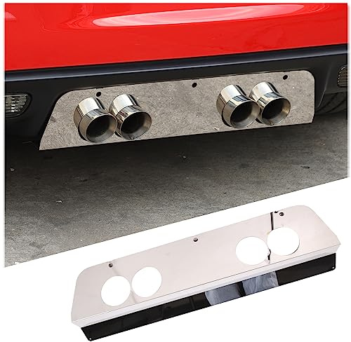 PIUGILH Exhaust Pipe Protection Baffle Compatible with Corvette C6 2005-2013 Decoration Exterior Accessories, Exhaust Muffler Tail Pipe Trim (Silver)