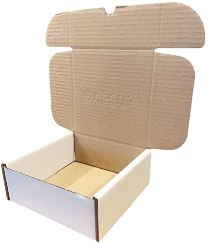 W.E. Roberts Postal Boxes White Cardboard boxes for posting small business packaging 15x15x6cm (6x6x2½) Shipping box, Small parcel boxes, Box mailers Pack of 5