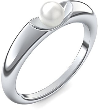 Perlenring Weißgold Ring Akoya Perle weiß 585 + inkl. Luxusetui + Akoya Perle weiß Ring Weißgold Perlenring Weißgold (Weißgold 585) - Ladylike Amoonic Schmuck AM64 WG585PWPE