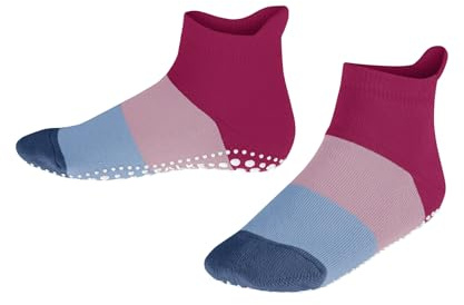 FALKE unisex - barn Toffelsocka Colour Block K Hp bomull grepp på sula 1 par, Lila Fuchsia 8856, 39-42