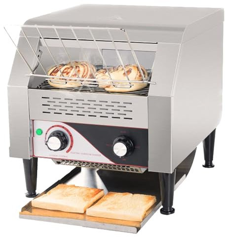 SACLMD Tostadora de Cinta transportadora,Tostadora automatica,Tostadora Industrial de Acero Inoxidable,Tostadora electrica de mostrador,para tostar Bollos,Bagel,Pan,220V