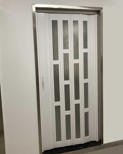 Falttür Innentüren Faltbare Innentür 203 cm Hoch, Dekorative Schiebetür mit Griff, Mehrfach Faltbares und Versenkbares Trenntürgitter, Falttür zum Eingang des Vorratsschranks(33x80in (84x203cm))