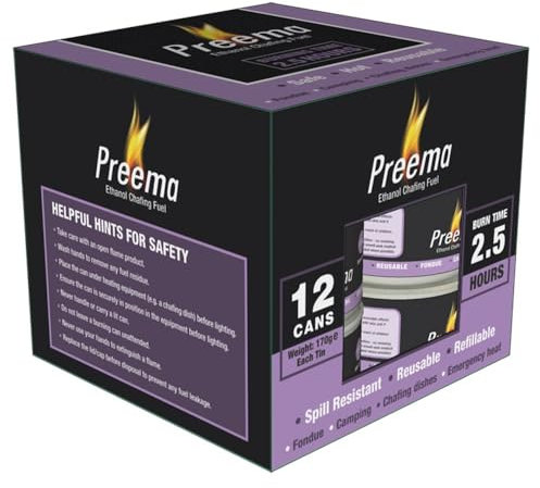Preema Ethanol Chafing Fuel 2.5 Hour 12 Pack 12s × 1