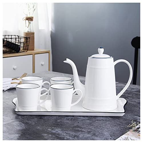 BOGAZY Service à Thé Service A The Ensemble De Tasse À Thé en Céramique avec Plateau À Thé Ensemble De Tasse À Café en Céramique Créative Simple Nordique pour La Maison Service Japonais(6 Pieces)