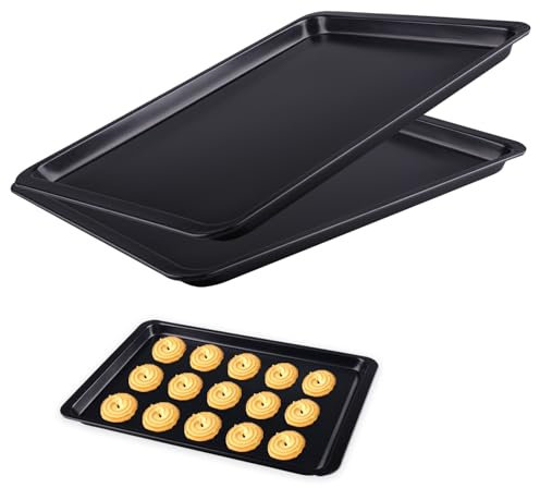 YapitHome Set di 2 teglia da forno, rettangolare, 37 x 28 cm, per forno e fornelli
