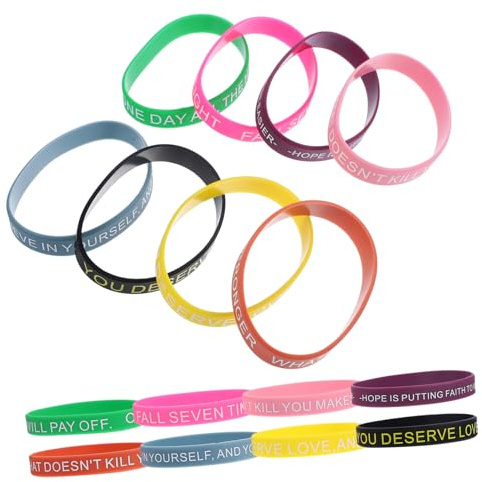Toddmomy 100piezas Pulseras Motivacionales De Frases Inspiradoras Pulseras De Colores para DIY Correas Elásticas Unisex para Hombre y para y Actividades Grupales
