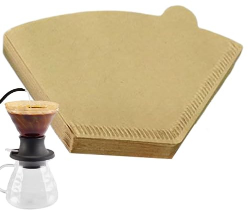 Papier de filtre à café - 200 Count Filtres à café naturels 2-4 tasse, taille 102 Papier d'agitation en bois d'origine non blanchi pour machines à café et cônes de café, jetable pour la cafetière