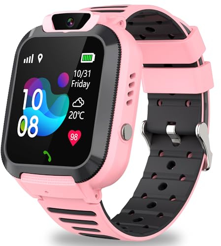 Montre Connectée Enfant Fille GPS, 4G Montre Connectée Enfant GPS/WiFi/Appel/Voix Chat, Mode Classe, 7 Jeux, Réveil, Clôture GEO, Calculatrice, Caméra, Téléphone, Smartwatch Enfants Cadeau pour Fille