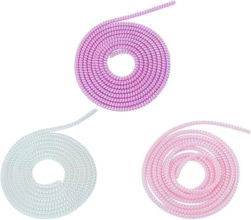 Cable Protector, 1.55M Spiral Data Cable Protective Sleeve, Flexible Cable Wire Protector, Cable Sleeves for Phone Charge Cable, USB Data Cable Accessories, 3Pcs
