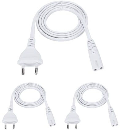 3 Stück Netzkabel Stromkabel 2 polig, 1,5m Netzkabel 2 polig C7 mit EU Eurostecker, Stomkabel C7 / Netzkabels C7für PS5, PS4, PS3, Xbox Series X/S, Flexibles Netzteil Kabel für Haushaltsgeräte