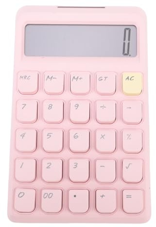 Sorandy Calculadora Solar, Pantalla Grande de 12 Dígitos, Linda Calculadora Básica Compacta y Estándar con Botones Mecánicos Sensibles para Restaurante, Tienda, Oficina, Estudio, (Pink)