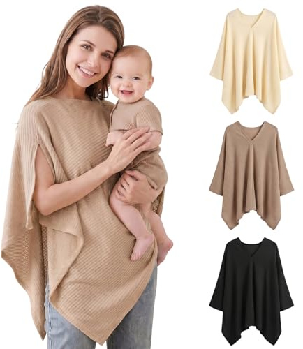 Fiohiros Copertura Allattamento per Mamma, Scialle Allattamento Traspirante, Mantella Allattamento 360° Privacy, Coperta Allattamento e Passeggino (Albicocca)