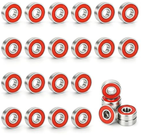 20 stycken kullager 608, 8 x 22 x 7 mm dubbla skärmade kullager, skyddande miniatyr spårkullager, ABEC-9 kolstål precisionslager för skotrar, skateboards, inline-skridskor