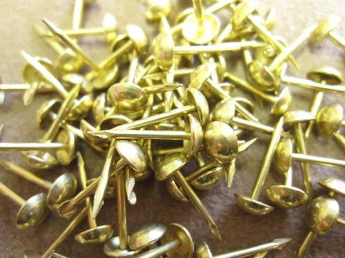 2000 small 6mm UPHOLSTERY NAILS FURNITURE STUDS PINS Brass on steel