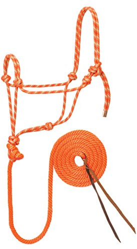 Weaver Leather - Cabestro y Correa de Cuerda Trenzada de Diamante, Color Naranja/Menta