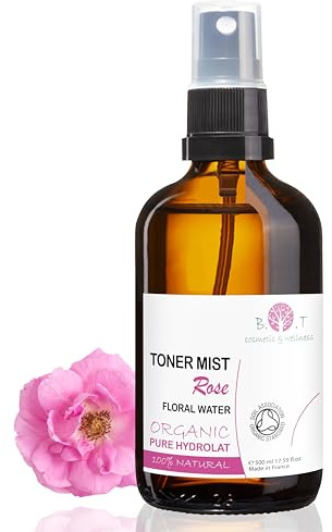 B.O.T cosmetic & wellness - Organiskt Rose Hydrolate, 100% Ekologisk, För Känslig och Mogen Hud, Återfuktande och Lugnande, 500 ml