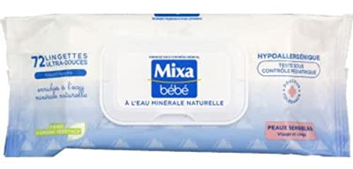 Mixa Mixa lingette eau minerale naturelle - Le paquet de 72 lingettes