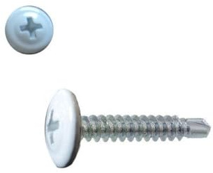 Vis autoperceuses 4,2x19 mm RAL 9010 blanc pur tête rondelle par 100