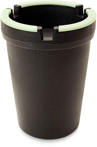 VIP Home Essentials Stub Out Glow in The Dark Car Holder Style Butt Bucket Ashtray (Black, Jumbo)